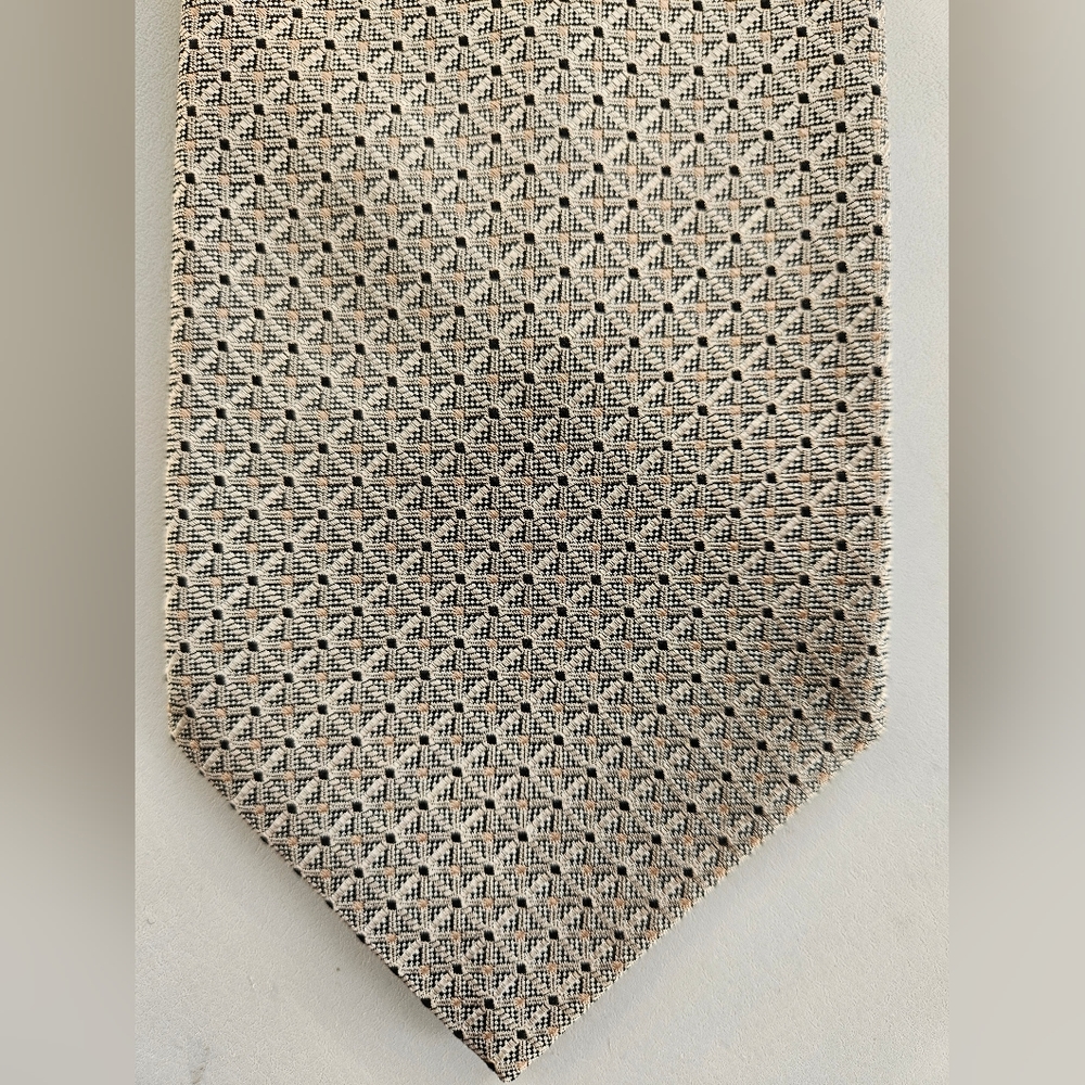 BRUNO PIATELLI Woven Geometric Pattern Silk Tie - Picture 3 of 10